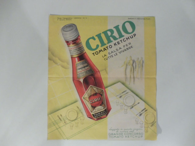 Cirio tomato Ketchup la salsa per tutte le vivande. Pieghevole pubblicitario